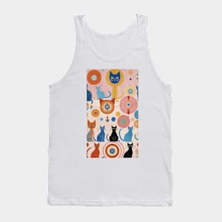 Hilma af Klint's Feline Dreamscape: Abstract Whimsy Tank Top